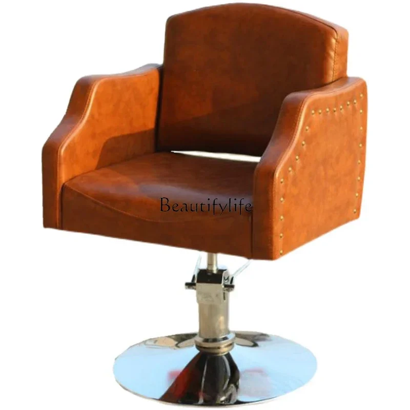 

Rotatable Hot Dyeing Area Chair Lift Modern Simple and Light Luxury Barber Shop Hair Cutting Chair