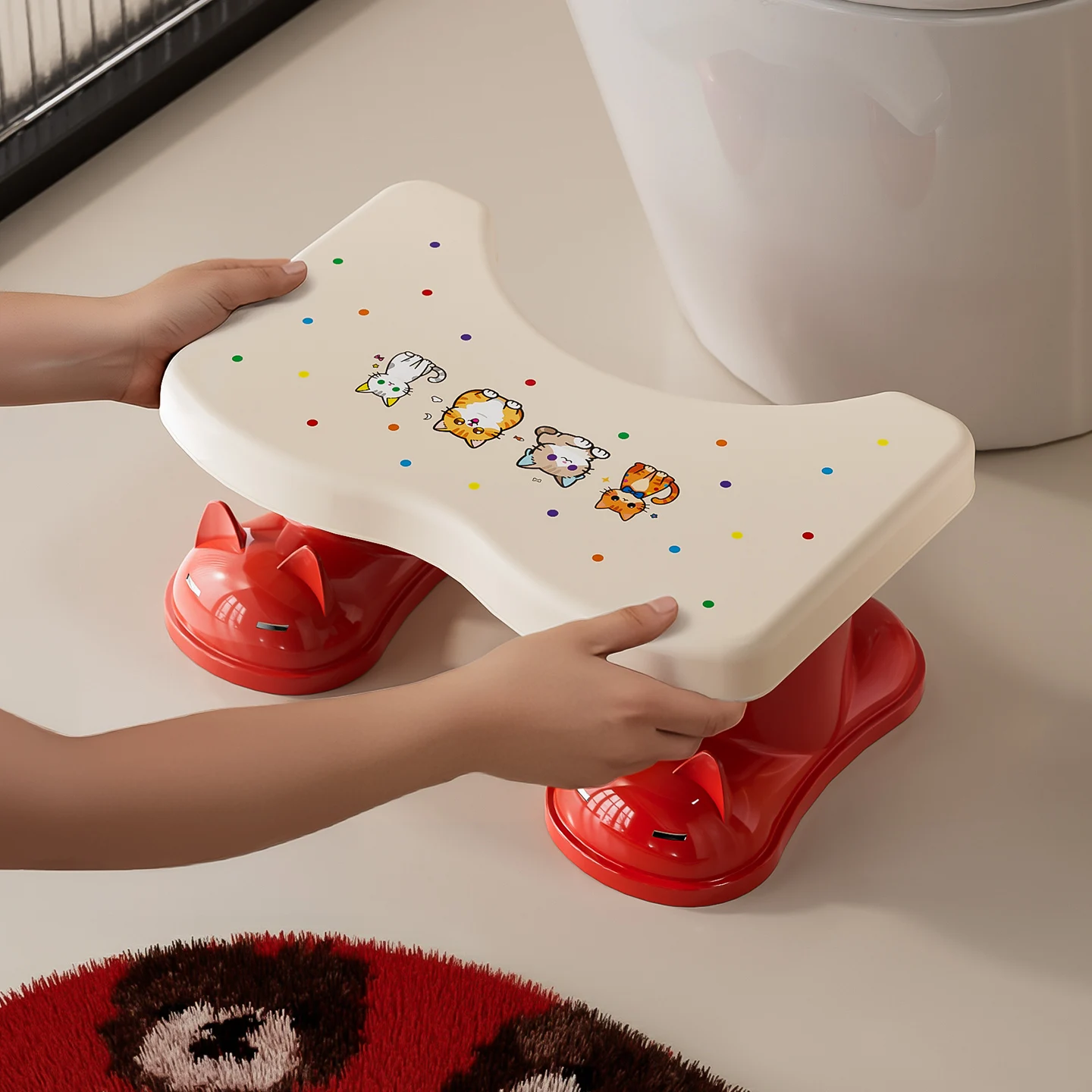 مقعد مرحاض القرفصاء للبالغين، مقعد قرفصاء مقاس 7 بوصة للبالغين، مقعد نونية غير قابل للانزلاق للتبرز، مرحاض محمول بخطوة القدم