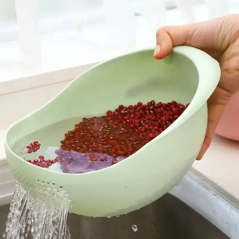 New Food Grade Plastic Rice Strainer Vegetable Washing Basket Fruit Vegetable Washing Drain Basket Kitchen Multi-purpose Storage - 4