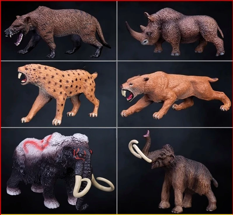 

Simulation of Ancient Animal Models Mammoths Mammoths Saber Toothed Tigers Children's Plastic Toys Prehistoric Giant Animal