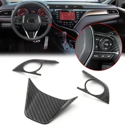 Carbon Fiber Style Interior Steering Wheel Frame Cover For Toyota Camry 2018-2024 Corolla Hatchback 2019-2024 Avalon 2019-2022