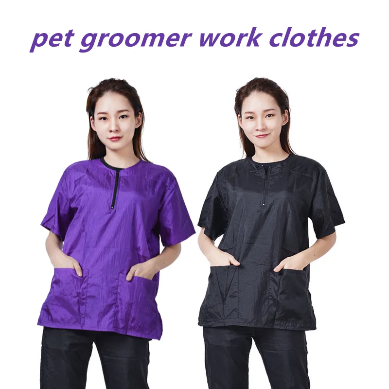 Pet Groomer Uniforms Dog Grooming Clothing Pet Hospital Waterproof Work Clothes Non Stick To Hair Salon Hairdresser Smock