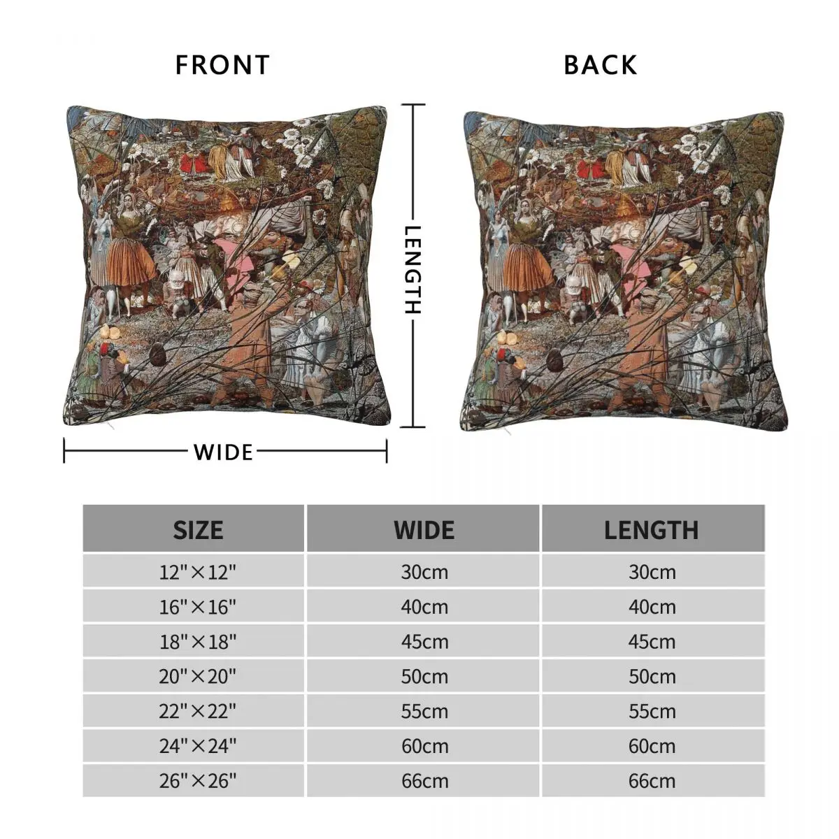 Fairy Feller's Master Stroke Richard Dadd Square Pillowcase Polyester Linen Velvet Pattern Throw Pillow Home Cushion Cover 18