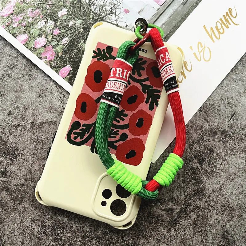 

Cell Phone Strap Pendant for Mobile Case Chain Contrasting Colors Rope for Cards Black Patch Lanyard for Keys Anti-lost Bracelet