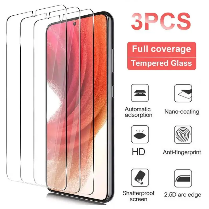 

3Pcs Full Screen Protectors For Samsung Galaxy S24 Ultra S23 S22 S21 Plus S20 Fe A53 A55 A35 A54 A24 A14 A04 Tempered Glass