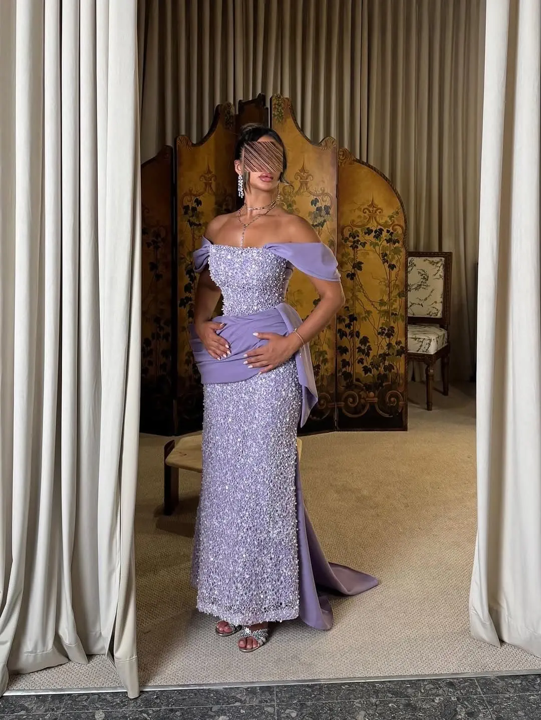

AsaNagi Aribia Elegant Evening Gowns Women's Sequin Decoration Mermaid Dresses Special Party Dresses Customized
