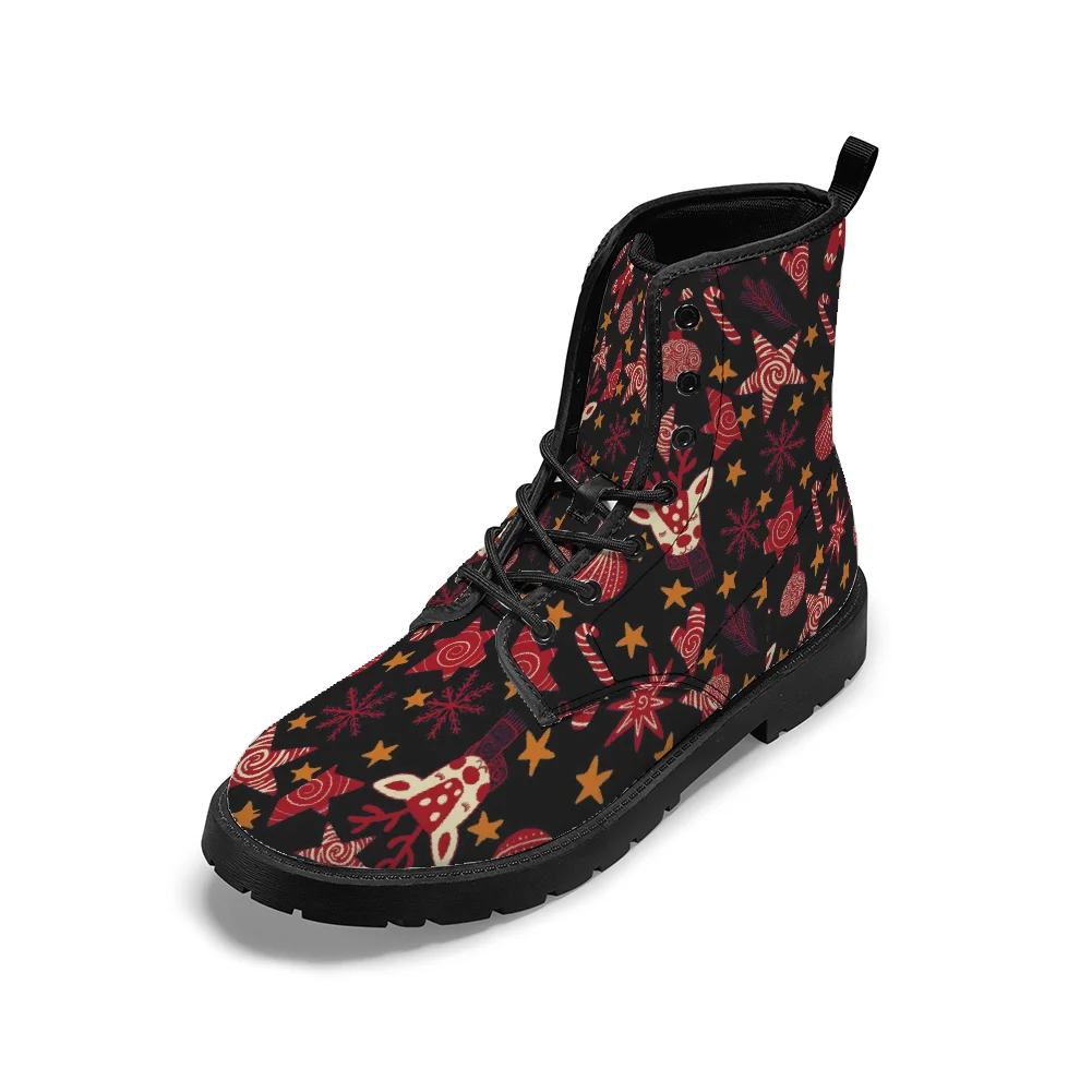 

Christmas red printed mid-calf boots classic and stylish casual boots winter boots for men and women
