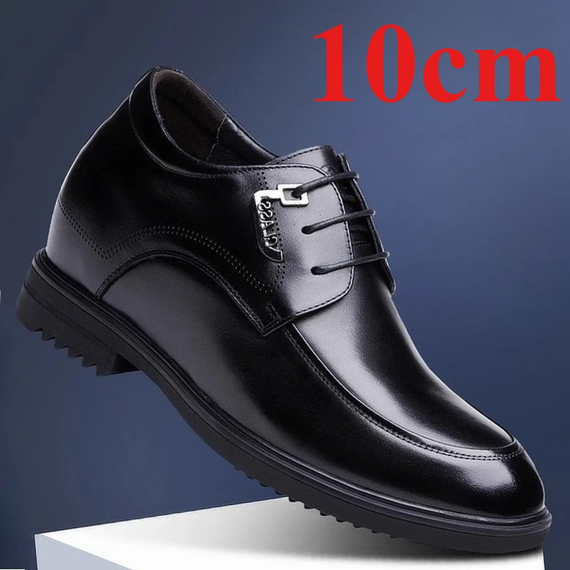 Height Increasing Derby Shoes for Men's Dress Shoes 10cm Increase Casual Comfortable Breathable Invisible Wedding Elevator Shoes