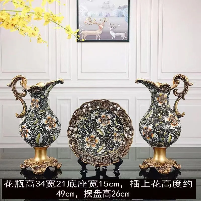 Vase ornament, living room flower arrangement, high-end luxury TV cabinet, entrance decoration