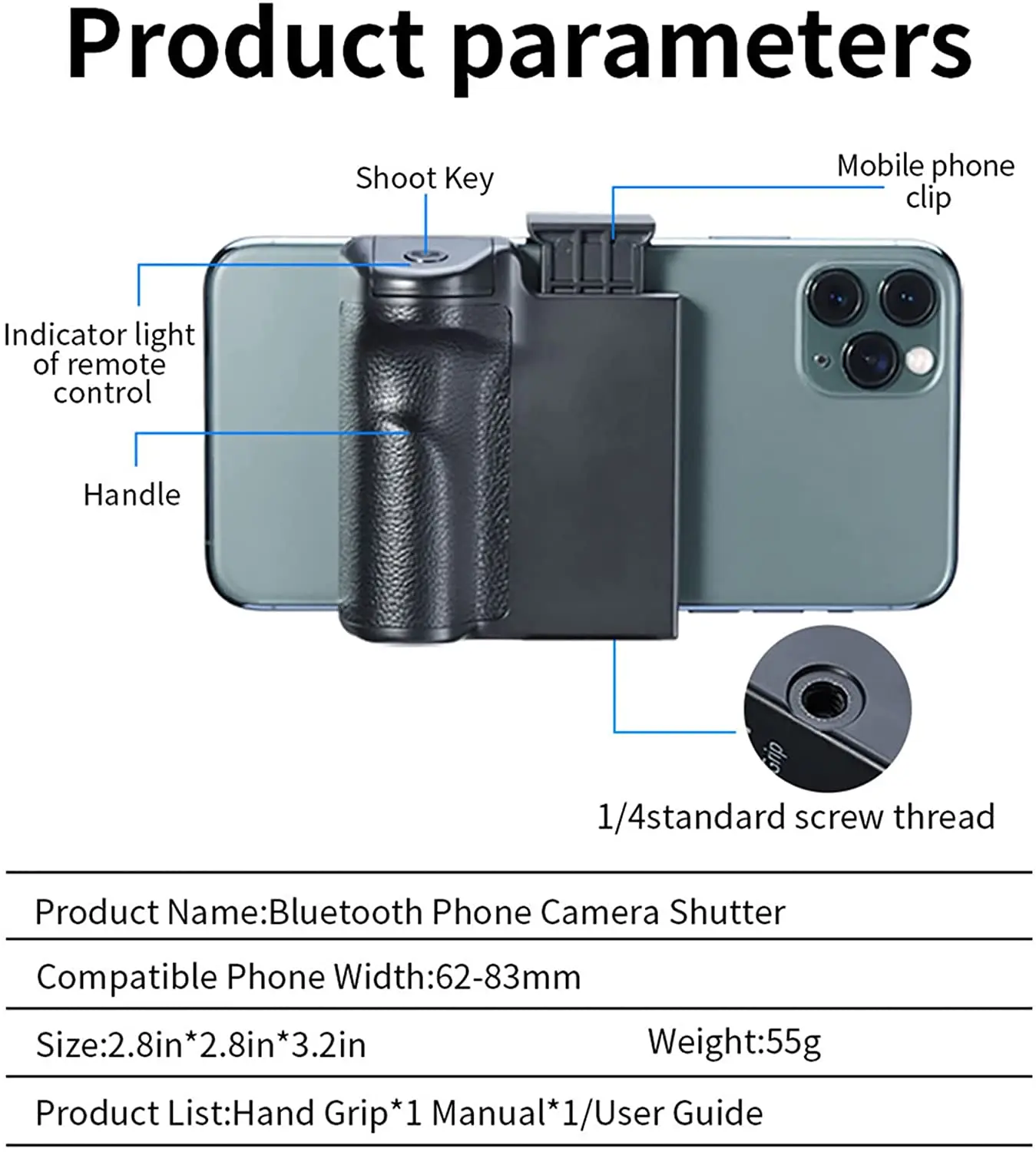 Phone CapGrip Handheld Selfie Booster for iPhone 17 16 15 14 13 12 Samsung HUAWEI Xiaomi Hand Grip Bluetooth Shutter