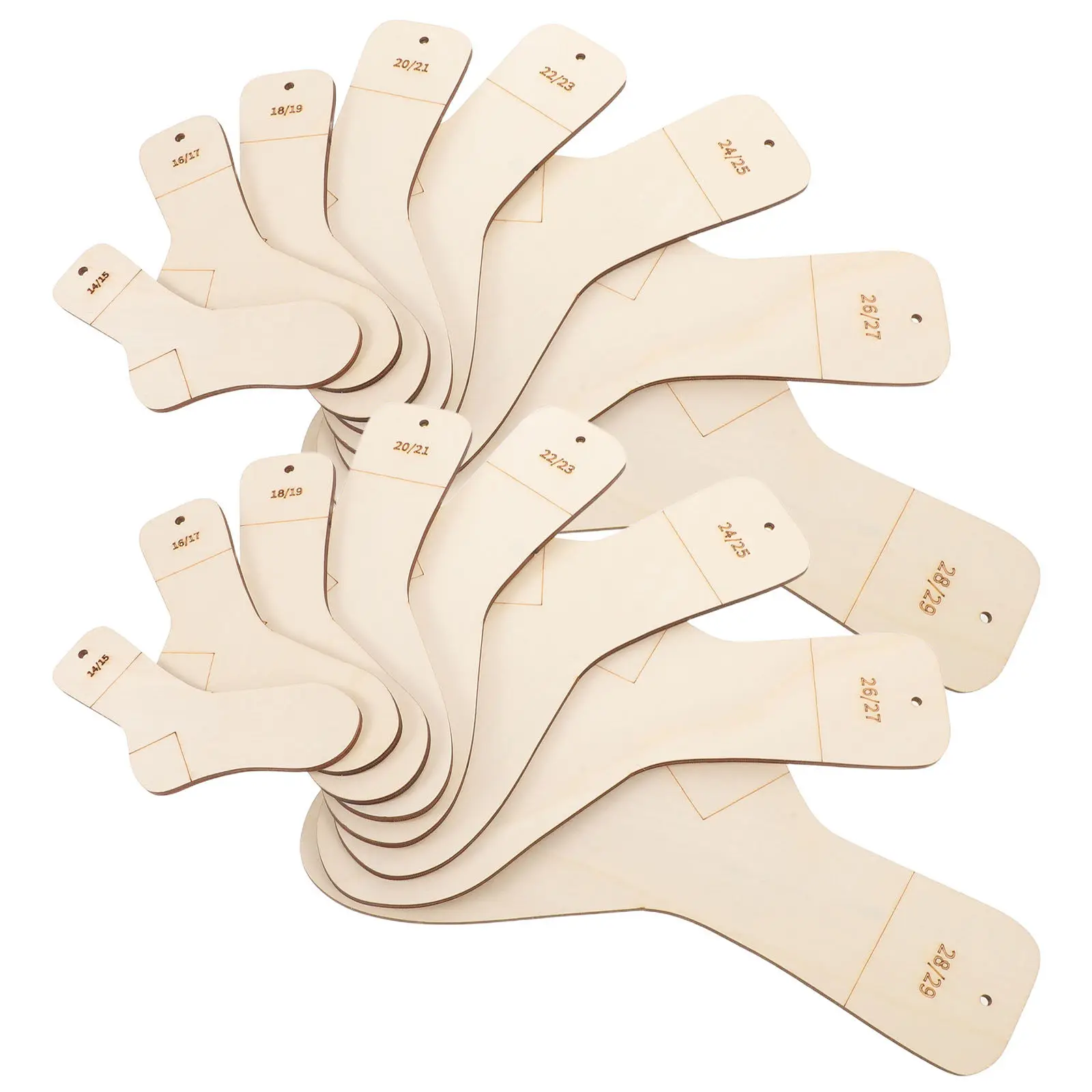 

16Pcs Wood Sock Blockers Natural Wooden Knit Sock Forms Blocking Tools Crochet Stocking Stretchers Knitting Display Molds