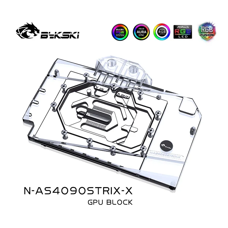 Bykski N-AS4090STRIX-X GPU Block Use for ASUS TUF GAMING RTX 4090 / RTX4090 ROG Strix Video Card Water Cooling /Radiator