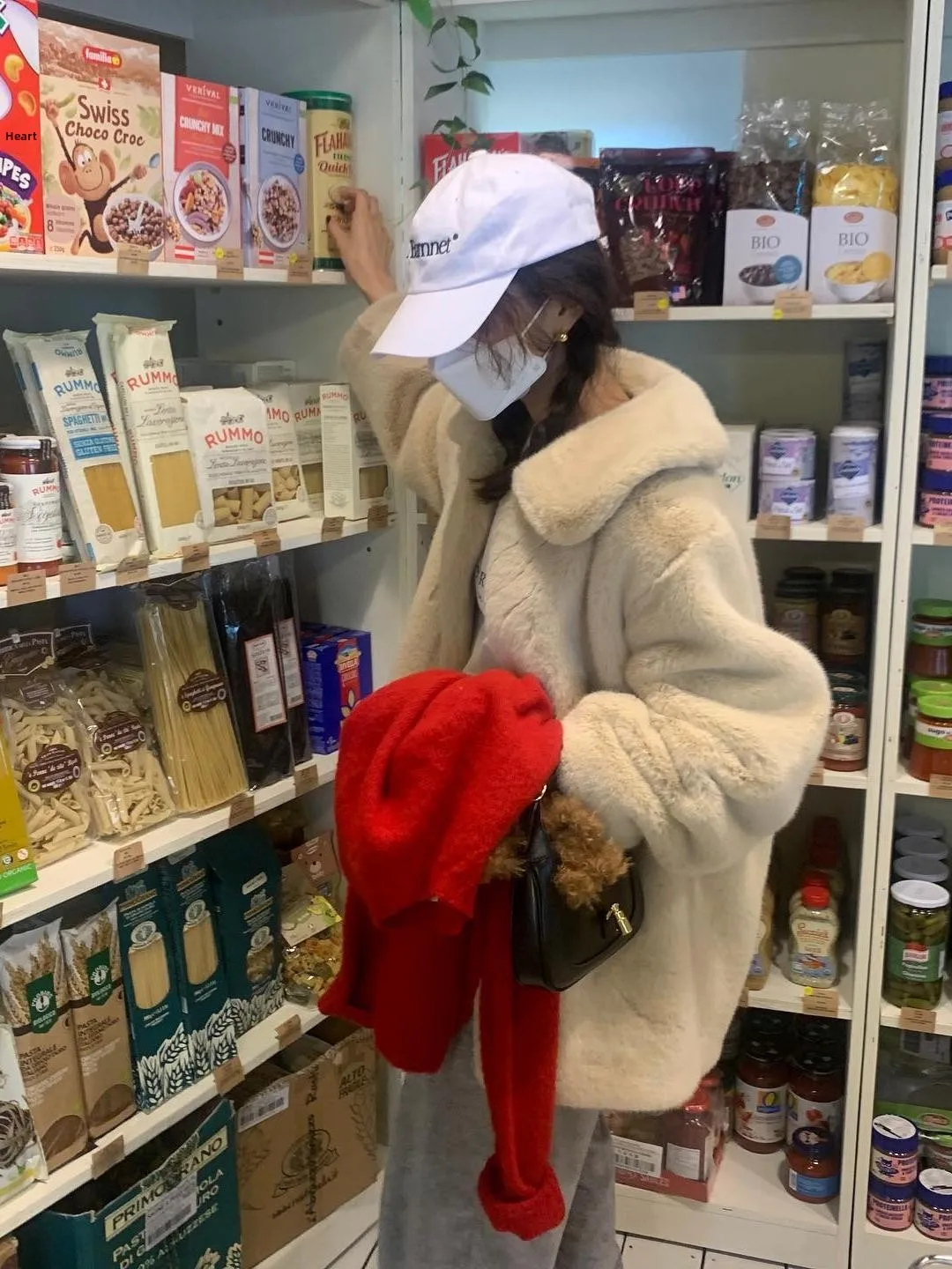 East Gate Sle صديقة للبيئة الفراء الأبيض الدب Jaet المرأة فضفاضة لطيف طوق رقيق معطف تخفيف الرياح Thiened طويل S...