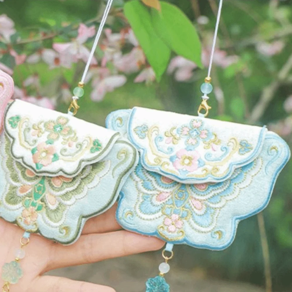 Cartoon Mid-Autumn Festival Sachet Bag Hanging Embroidered Lucky Bag Chinese Style Handmade Blessing Pouch Mid-Autumn Festival