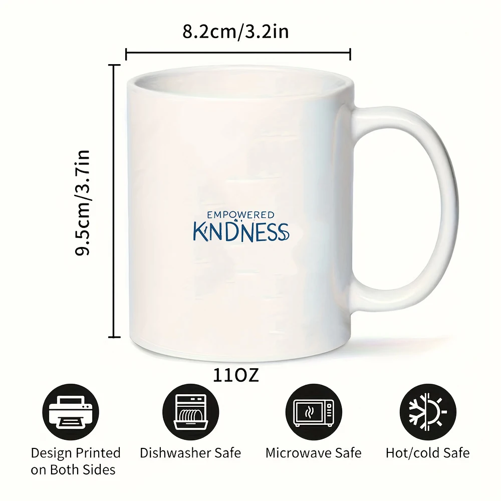 11oz Cup + Hand-painted EMPOWERED & KINDNESS Blue Letter + Kids & Family Office Cup Christmas Gift Box