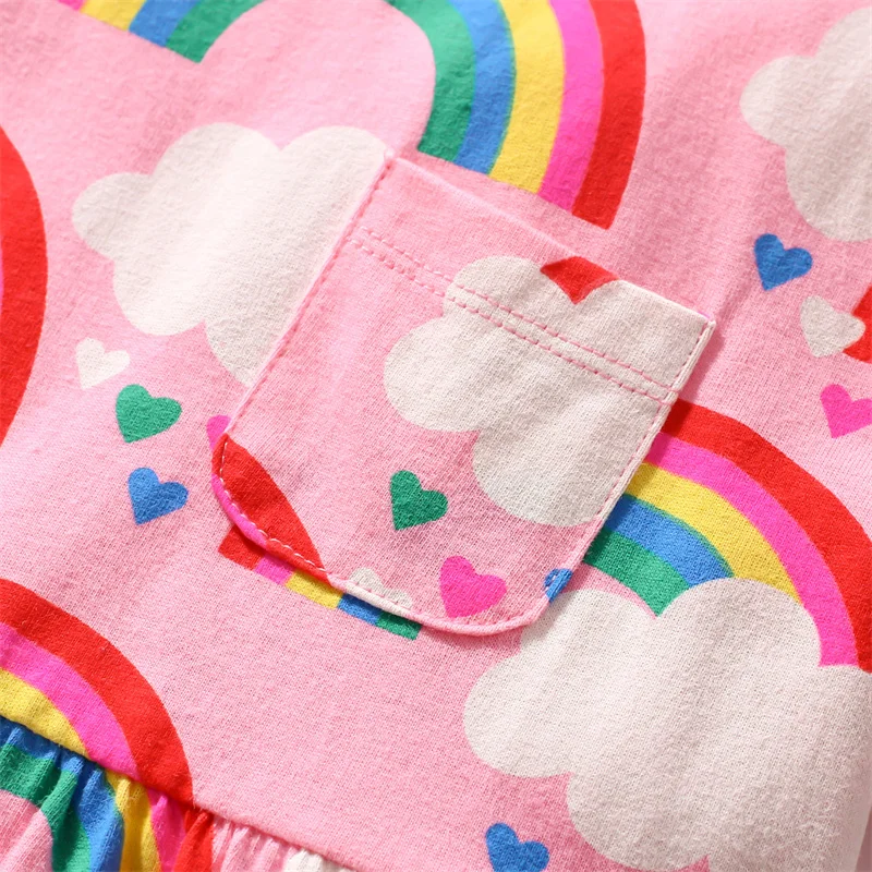 Zeebread nuovo arrivo Rainbow Print Girls Dresses For Summer Princess Birthday Gift abbigliamento per bambini abiti per bambini