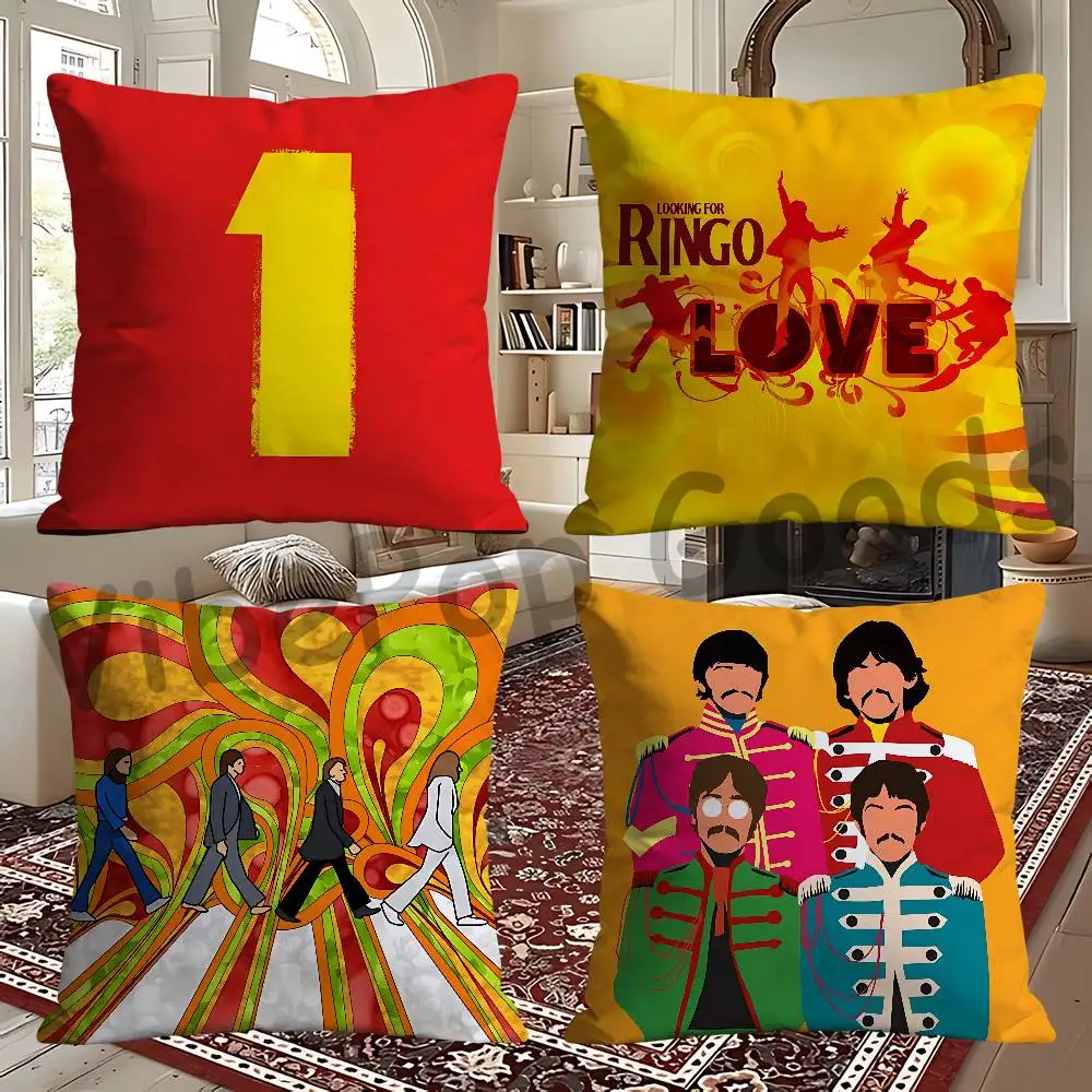 T-TheS R-Rubber S-Soul B-BeatlesES 30x30 65x65 40x40 45x45 50x50 cm Fade Resistant Throw Pillow Cover Pet Friendly Patio Decor