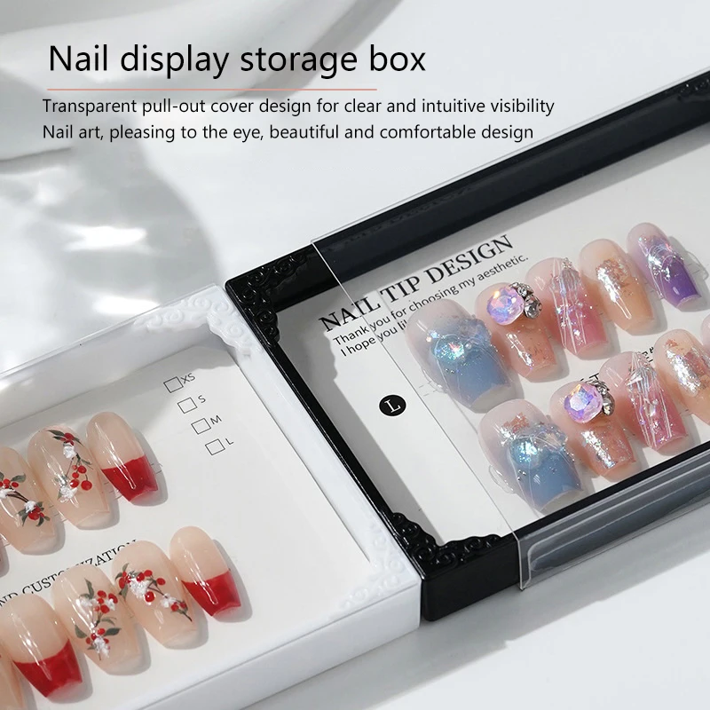 Press On Nail Tip Box Packaging With Bottom Cards Nail Boxes For Packaging For Small Business