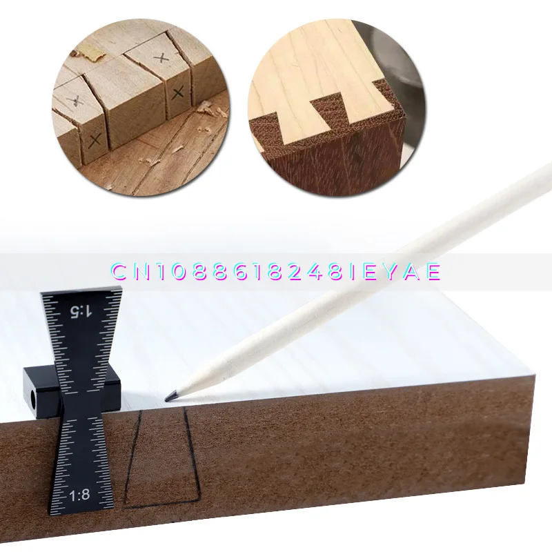 Mini Dovetail Scribing Gauge 1:5/1:8 Woodworking Scribing Formwork, Aluminum Alloy Mortise and Tenon Scriber, Gauge