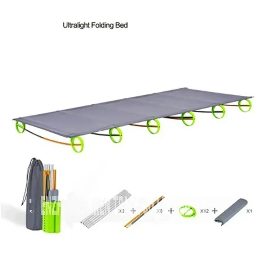 Novo robusto e confortável ultra-leve portátil liga de alumínio acampamento ao ar livre dobrável tenda cama break almoço cama de acampamento