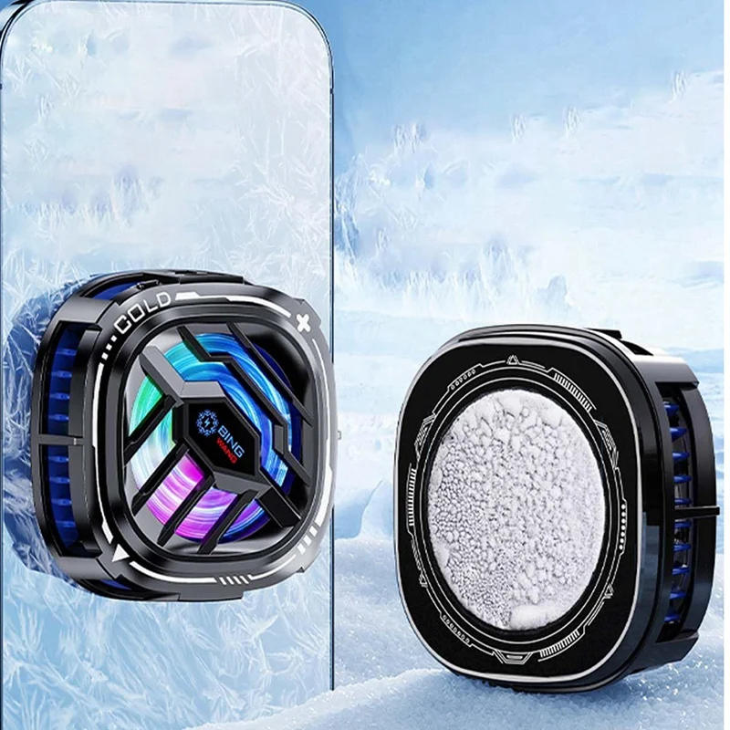 X76pro Cell Phone Cooler, Phone Cooler Fan With Semi Conductor Cooling Chip,RGB Phone Cooling Fan Mobile Phone Cooler