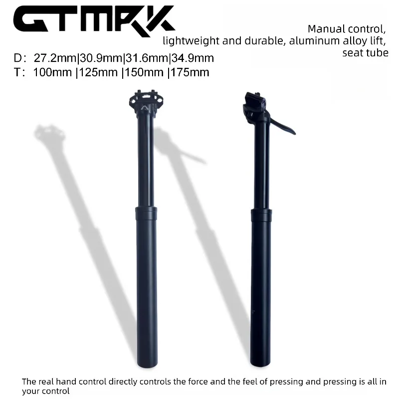 GTMRK Gravel Bike Dropper Seatpost 27.2mm 30.9mm 31.6mm Adjustable MTB Saddle Post