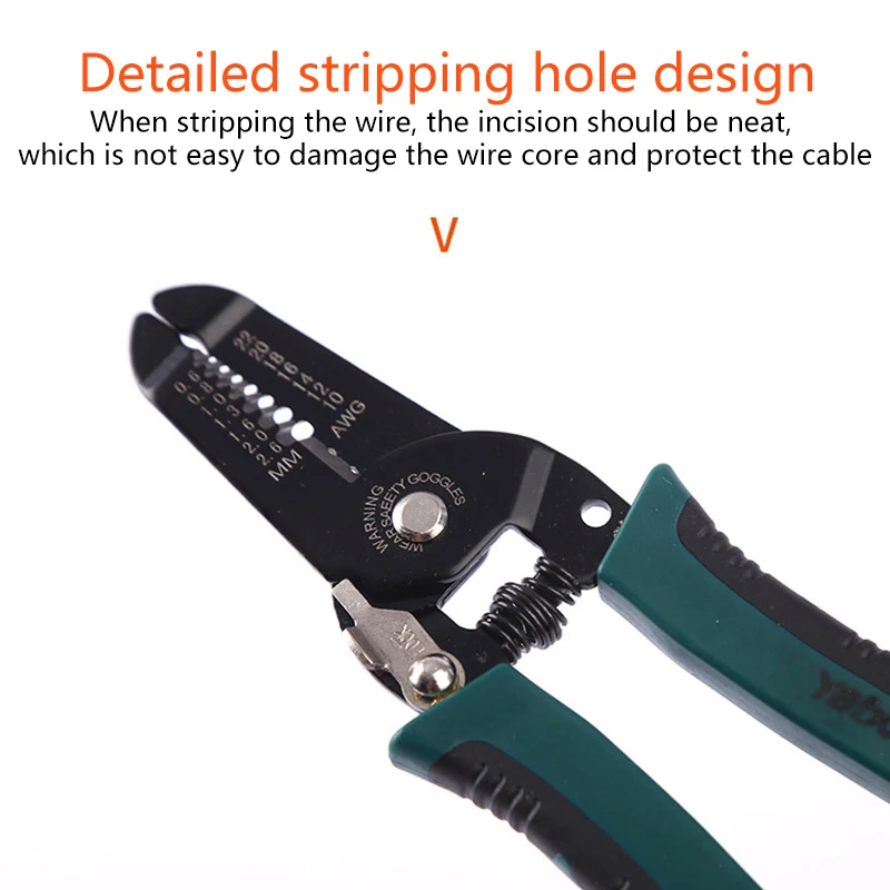 مقص قطع الأسلاك والكابلات - قاطع كماشة تجريد (1.6-4.0 مم)، أدوات يدوية مثالية للعمل الكهربائي