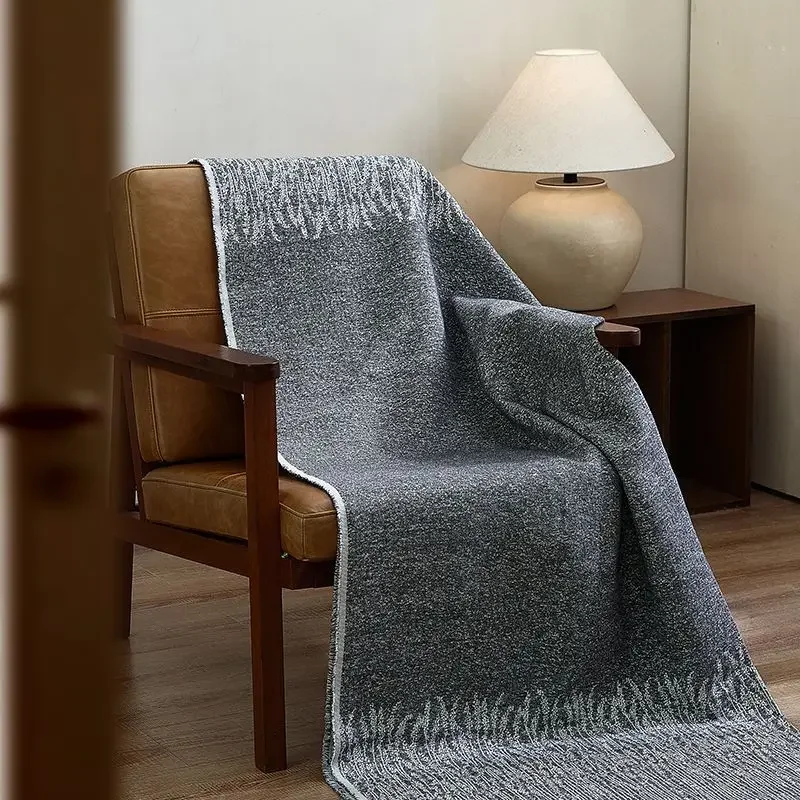 Elegant 100% Cotton Vintage Fringed Throw Blanket - Multi-Use Couch, Nap, Shawl & Travel Blanket for Sofa Bedding and Home Decor