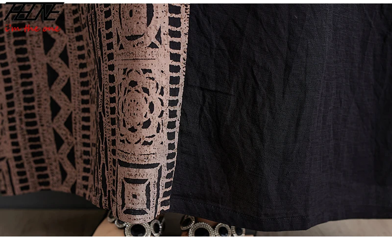 THHONE New Dress Women Summer V-Neck Vintage Loose Patchwork Pockets Beach Style Casual Plaid Bohemian Robe Long Maxi Dresses