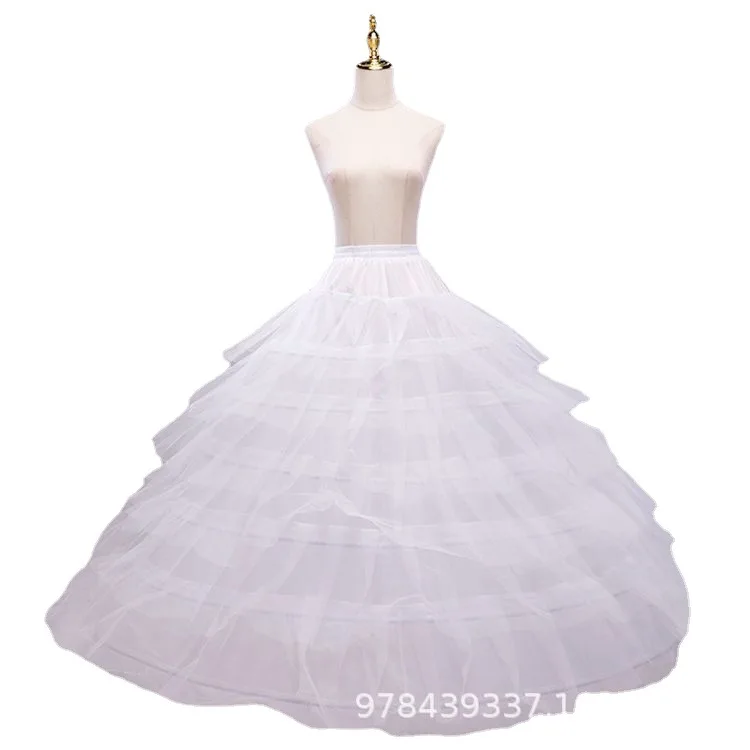 Kéo Dài Siêu Lông Tơ Váy Cưới Cô Dâu Trang Phục Pannier 6 Nam 6 Sợi Thun Crinoline Cosplay