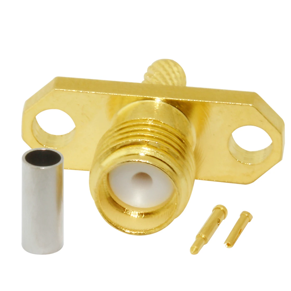 1pc SMA 2 Hole Panel Mount Connector Female /RP Jack  Crimp for RG316 RG174 Cable NEW