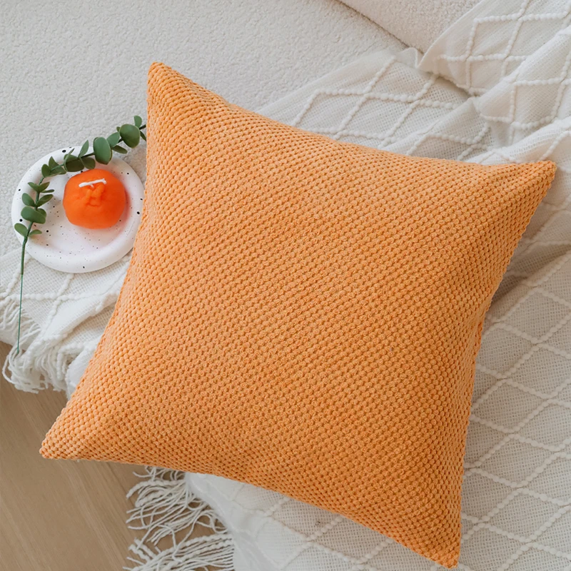 

Summer Soft Decorative Pillow Cover for Sofa Corduroy Pillowcase Living Room Funda Cojin Plain Cushion Cover Home Decoration