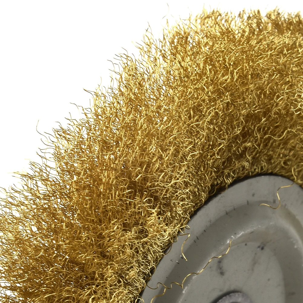 Grinder Wheel Wire Wheel Brush Wire wheel brush Copper Crimped 125mm Rotary Deburring Descaling Grinder Polishing