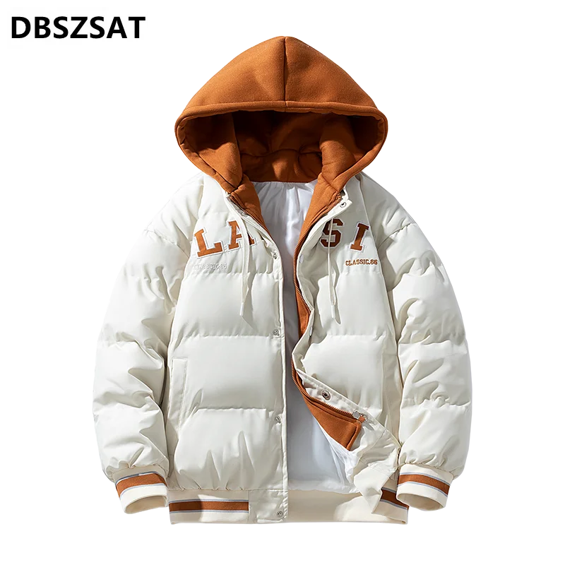 2025 Winter Coats Loose Down Jackets Hooded Fashion Warm Parkas Good Quality Male Casual Thicker Loose Winer Jackets S-3XL