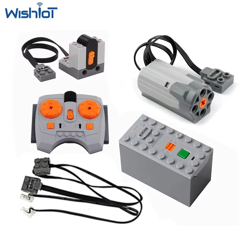 MOC Power Functions M Motor Light Strip Battery Box Infrared Remote Control Technical Parts Building Blocks Toys