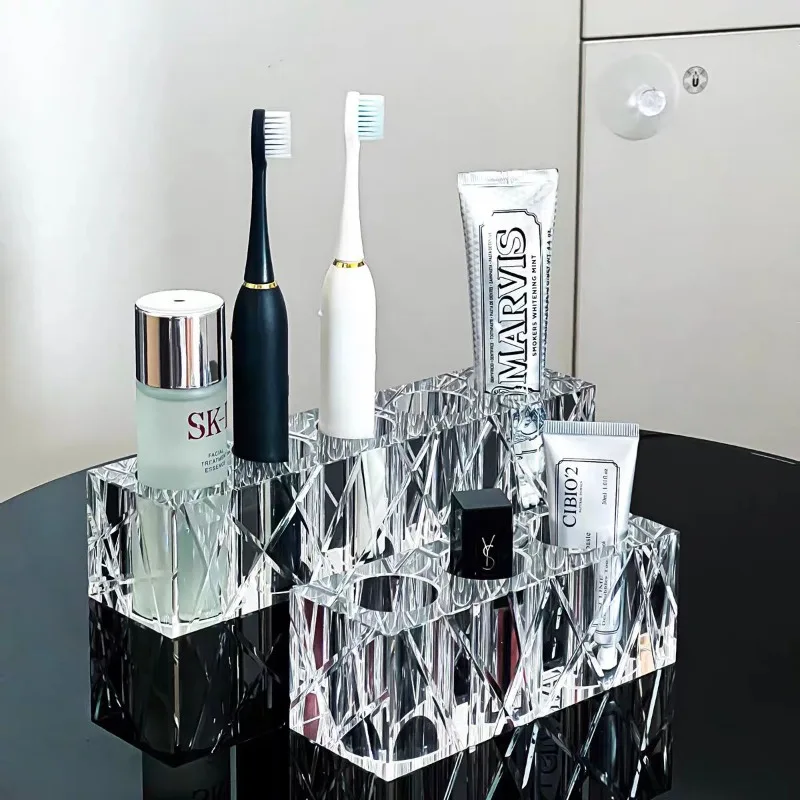 

Crystal Electric Toothbrush Holder, Waterproof Bathroom & Vanity Organizer, Luxury Countertop Storage Rack for Villa Model Homes