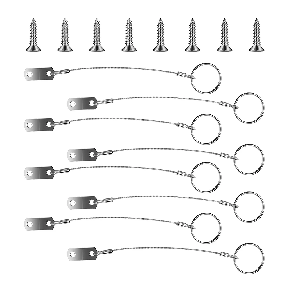 1 set Safety Tether Cable Stainless Steel Lanyard Wire Flexible Strong Corrosion Resistant Straps Loss
