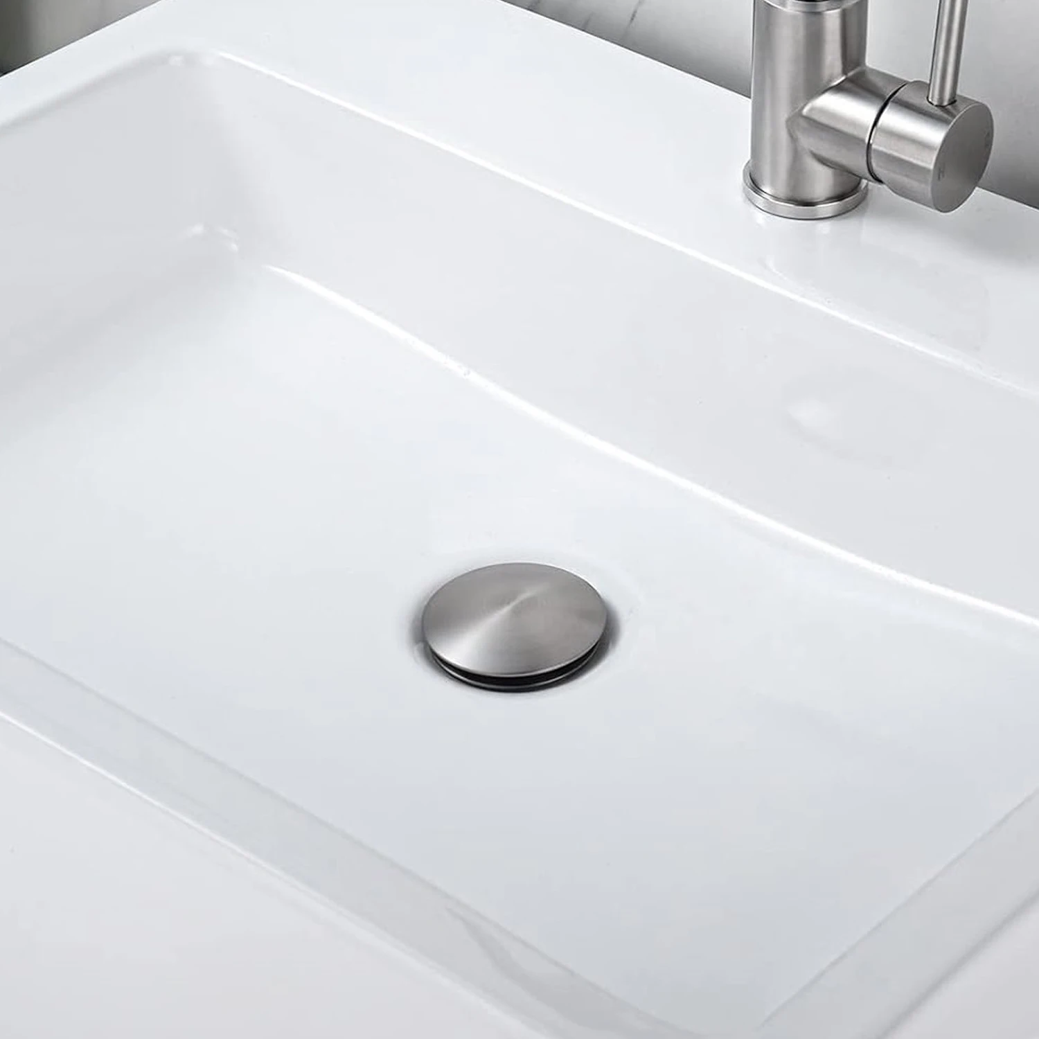 Sink Pop Up Drain Stopper Bathroo- Brass Drain Valve with Bounce Filter - Black Chrome Washbasin Waste Plug - Bath Fixture Set