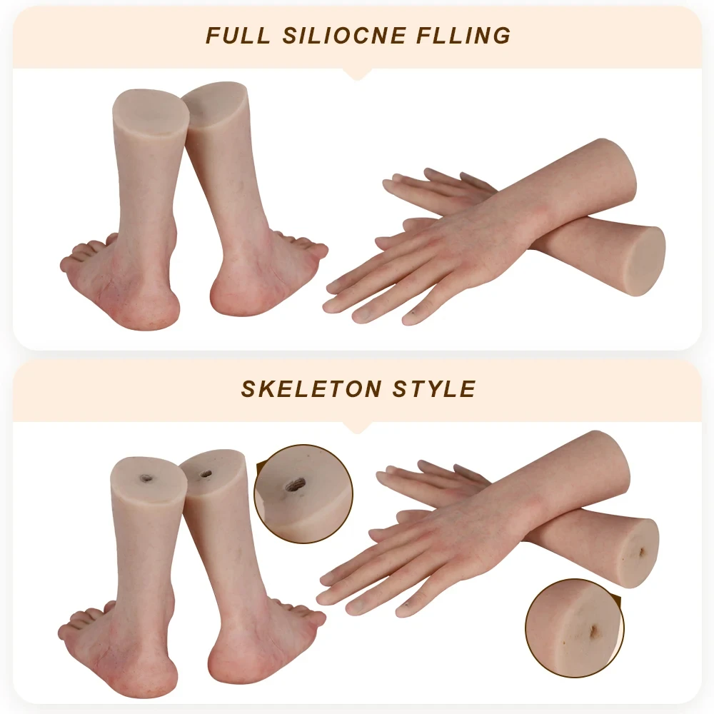 Eyung silicone feet Hand Model Foot Model Ruddy Skin Color Exhibit Silicone Props Real-Life Mold Sexy Female ewelry Display