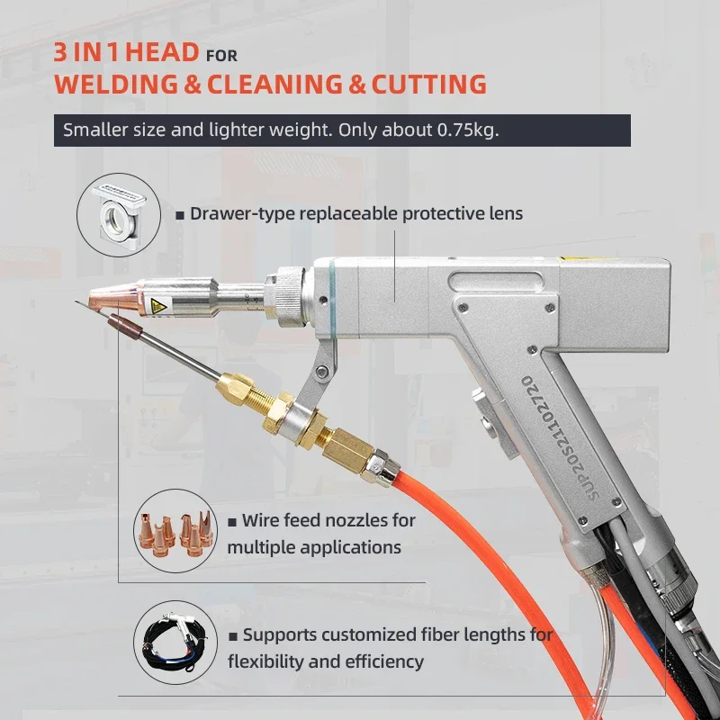 2000W laser 3 em 1 máquina de limpeza de soldagem de corte mini máquina de solda a laser