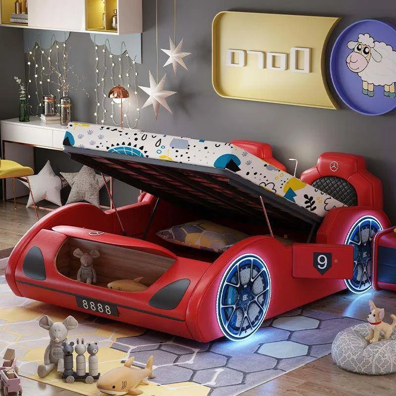 Children's car car bed racing single bed 1.2 green meter 11.5FAT juvenile solid wood