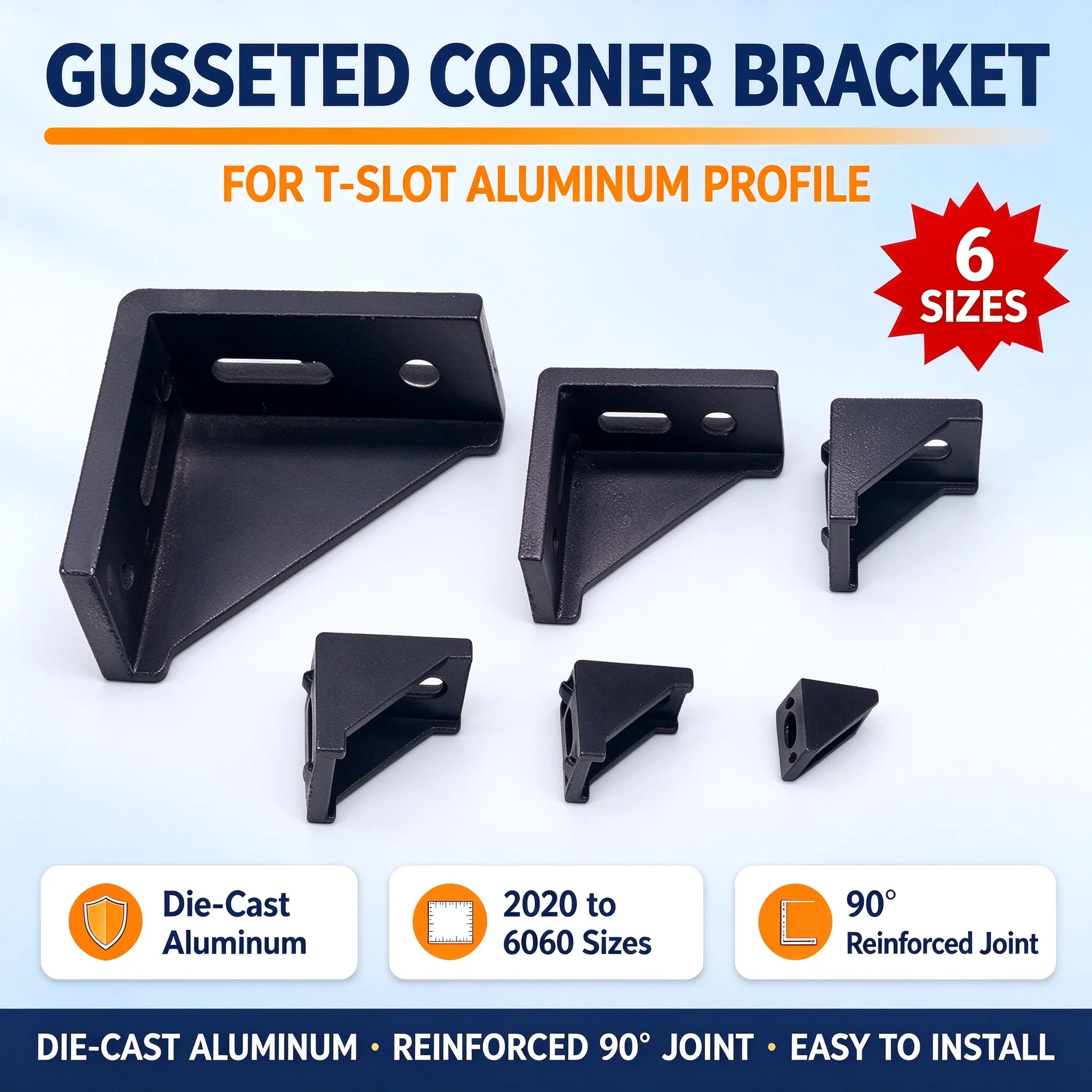 2020 2028 3030 3060 4040 4080 6060 20/30/40/45/60 Aluminum Profile Connector CNC Router Aluminum Corner Bracket 2020 2040 3060
