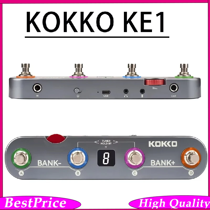 Kokko KE1 Guitar Effects Pedal Multi-Functional with 36 Presets 6 Effect Modules Noise Reduction Boost Modulation Delay Reverb
