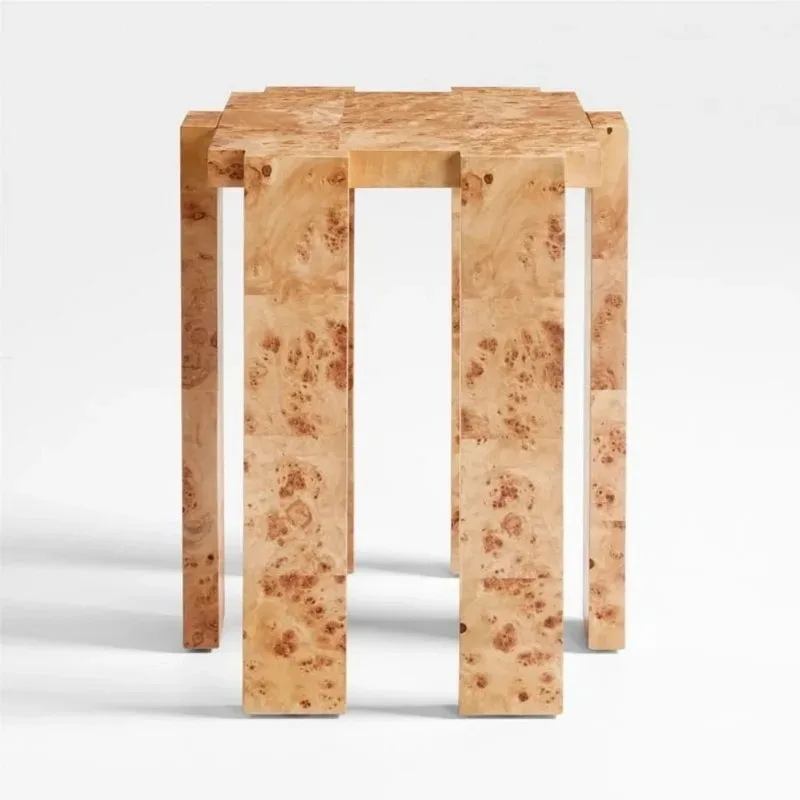 Coffee table, villa living room retro solid wood square