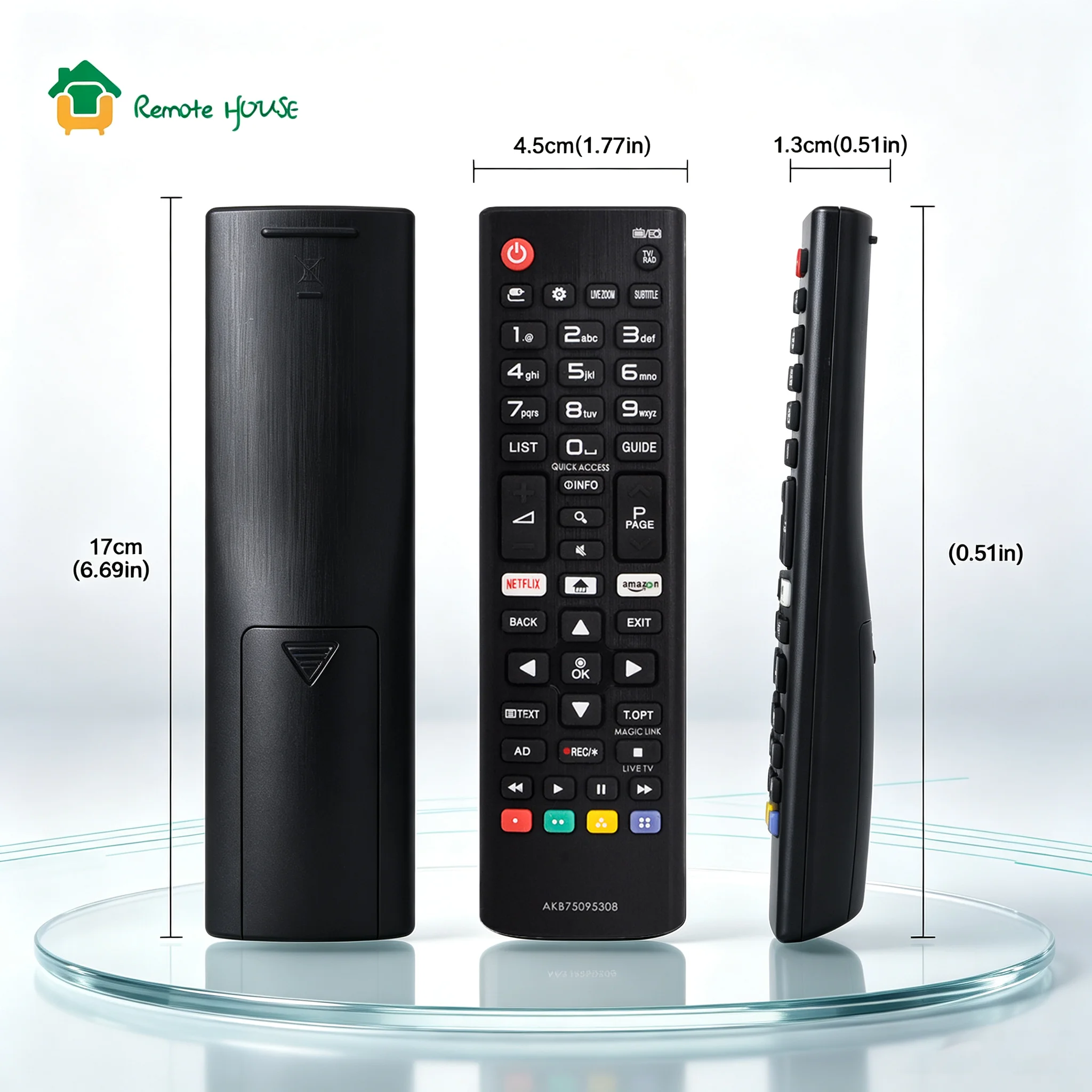 AKB75095308 TV Remote Control Compatible with Smart TV 43UJ630V 55UJ639V Replacement Remote with Touch Sensor Button