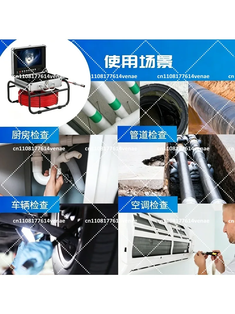 HD Articulating Borescope, 23mm Industrial Sewer Drain Inspection Camera, Waterproof Snake Pipe Inspector for HVAC Auto Repair