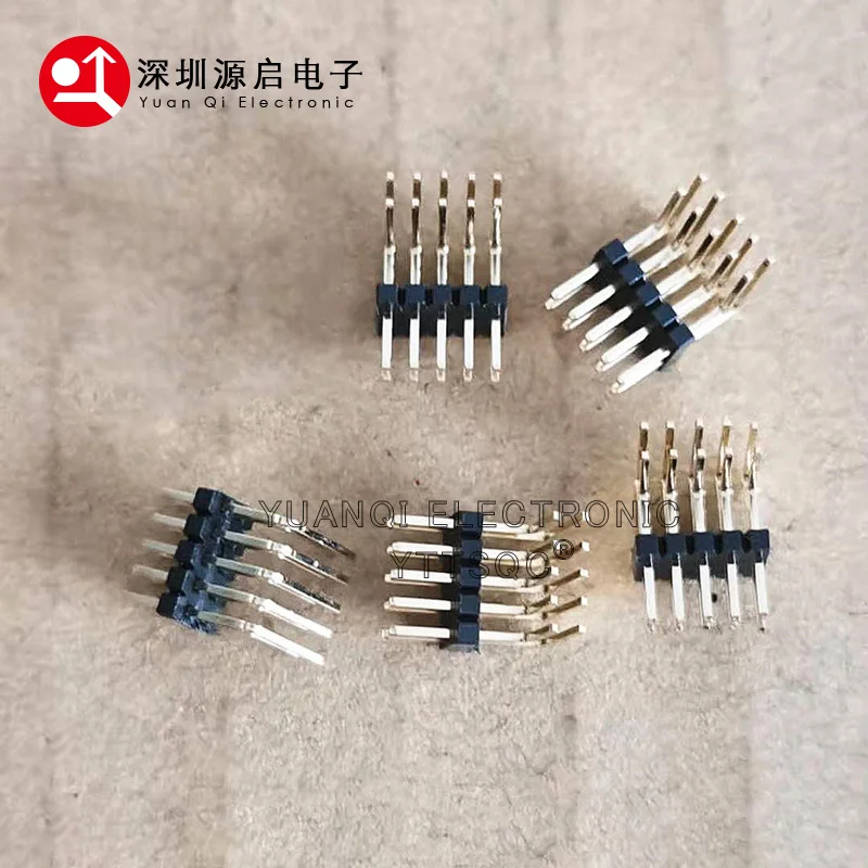 5pcs 1.27mm 2X2/3/4/5/6/7/8/9/10/25/40/50P RA Pin Header 0.05