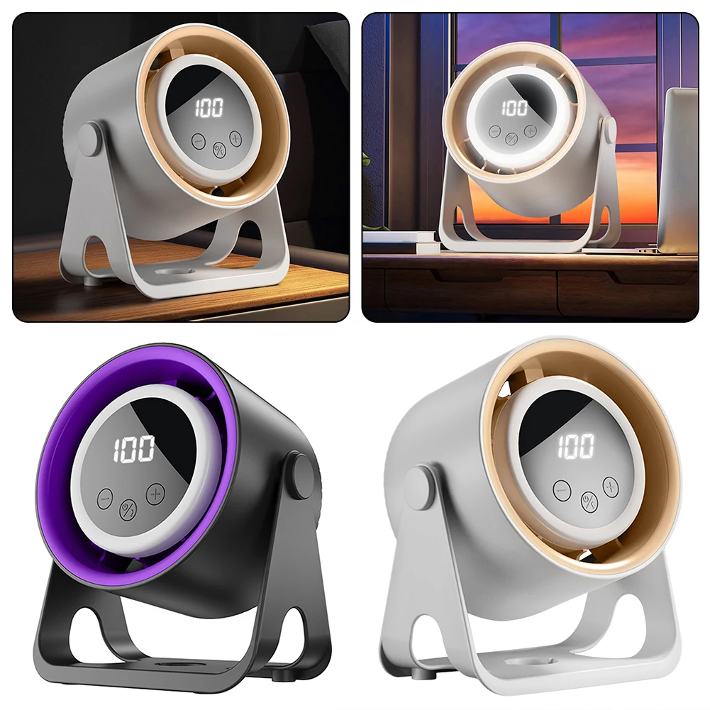 Home Office Noturno - Ventilador Portátil de Mesa com Luz