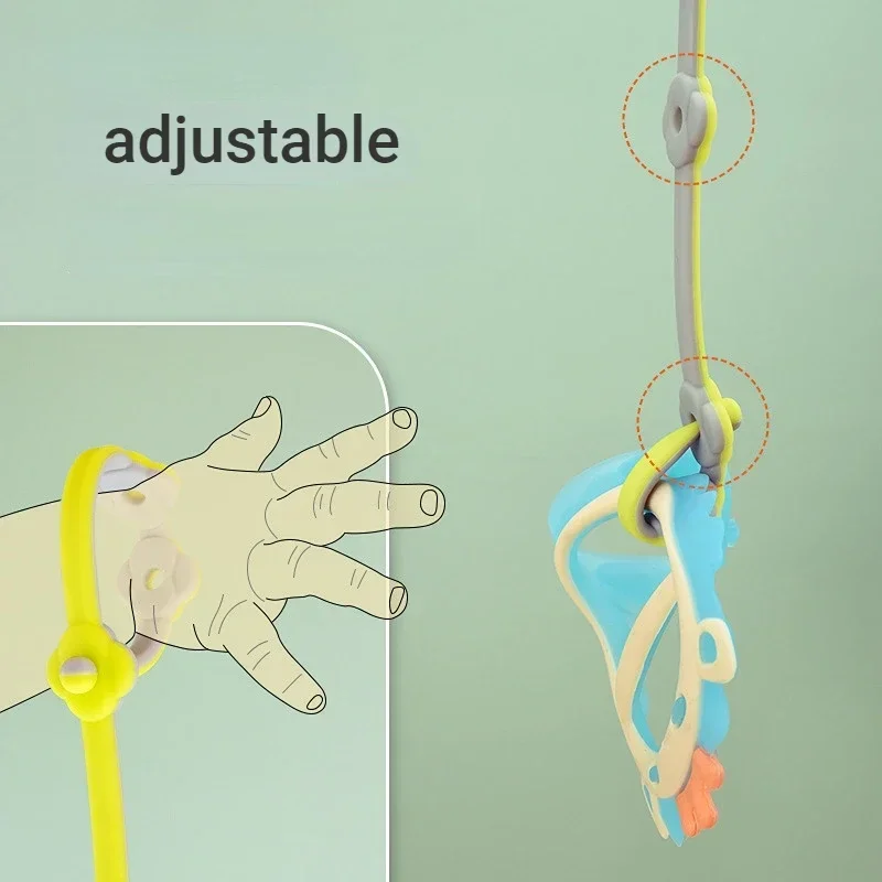 1pc Adjustable Nipple Nursing Bottle Leash Lanyard Hanging Rope Silicone Anti-lost Pacifier Leash Baby Toys Nipple Chain