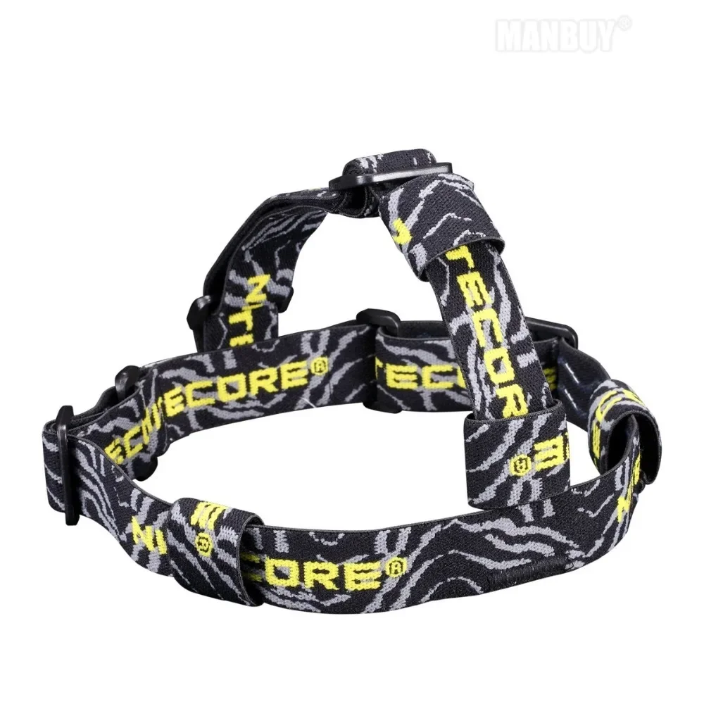 Sale NITECORE HB02 Flashlight Headband Elastic Anti-slip Nylon Strap Head Belt 3 Adjustable Torch Positioning Loop Travel Tools